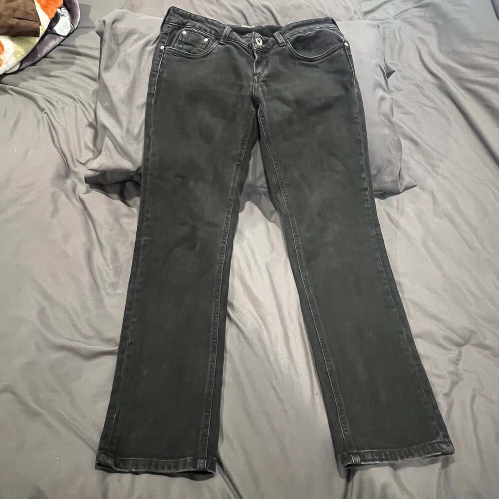 Meltin' Pot Women's Marylin Slim Straight Fit Black Denim Jeans Size 27 X 32